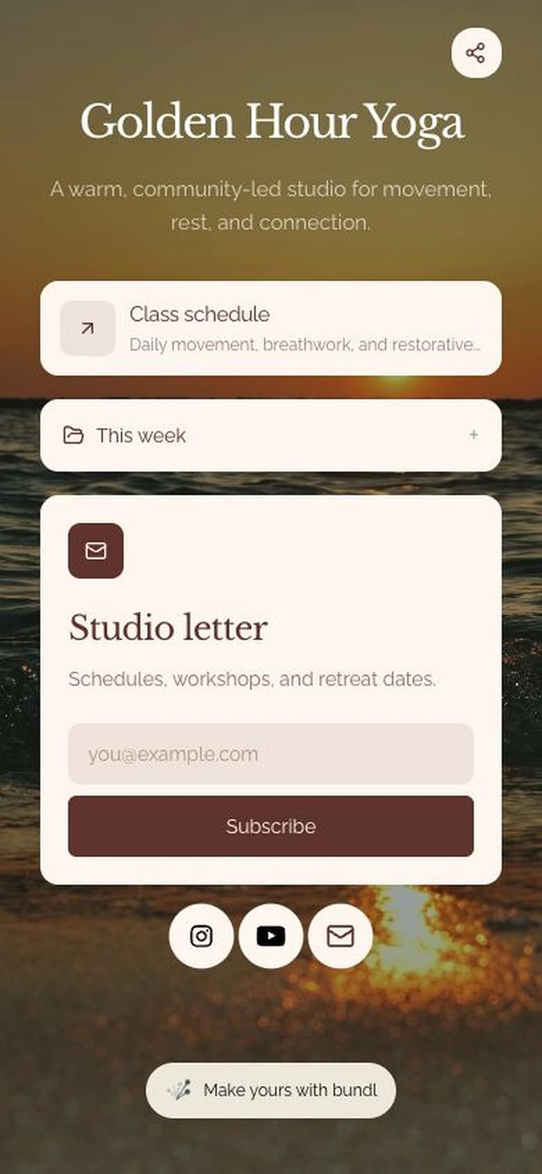 Golden Hour Yoga template preview