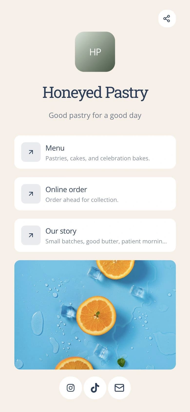 Honeyed Pastry template preview