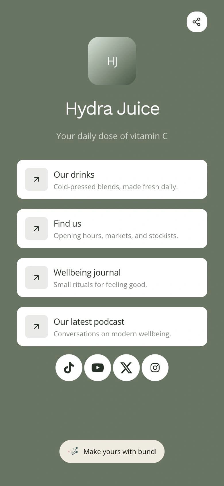 Hydra Juice template preview