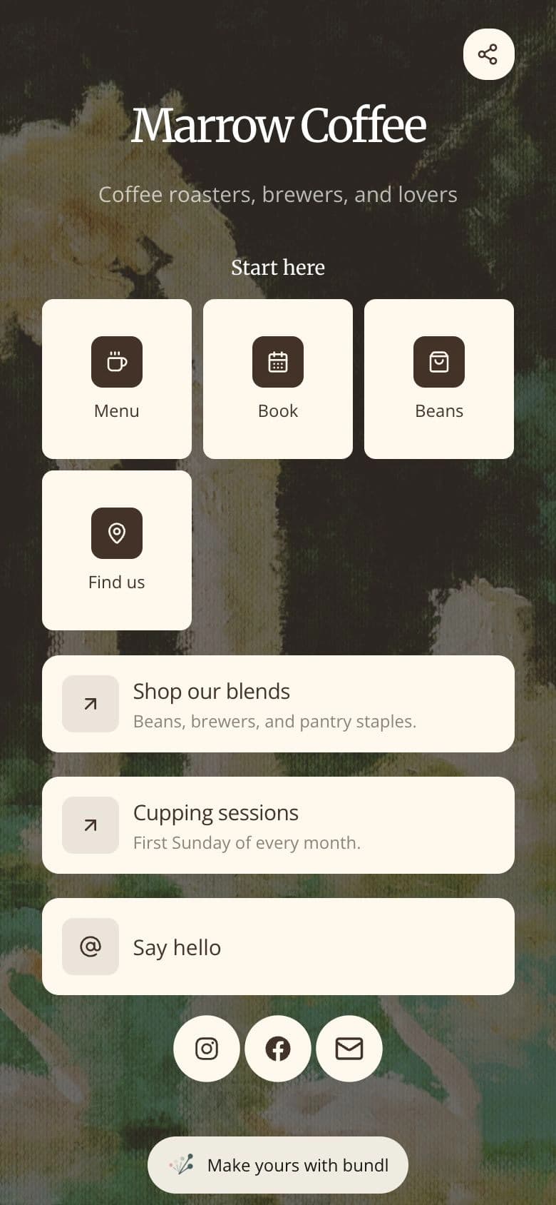 Marrow Coffee template preview