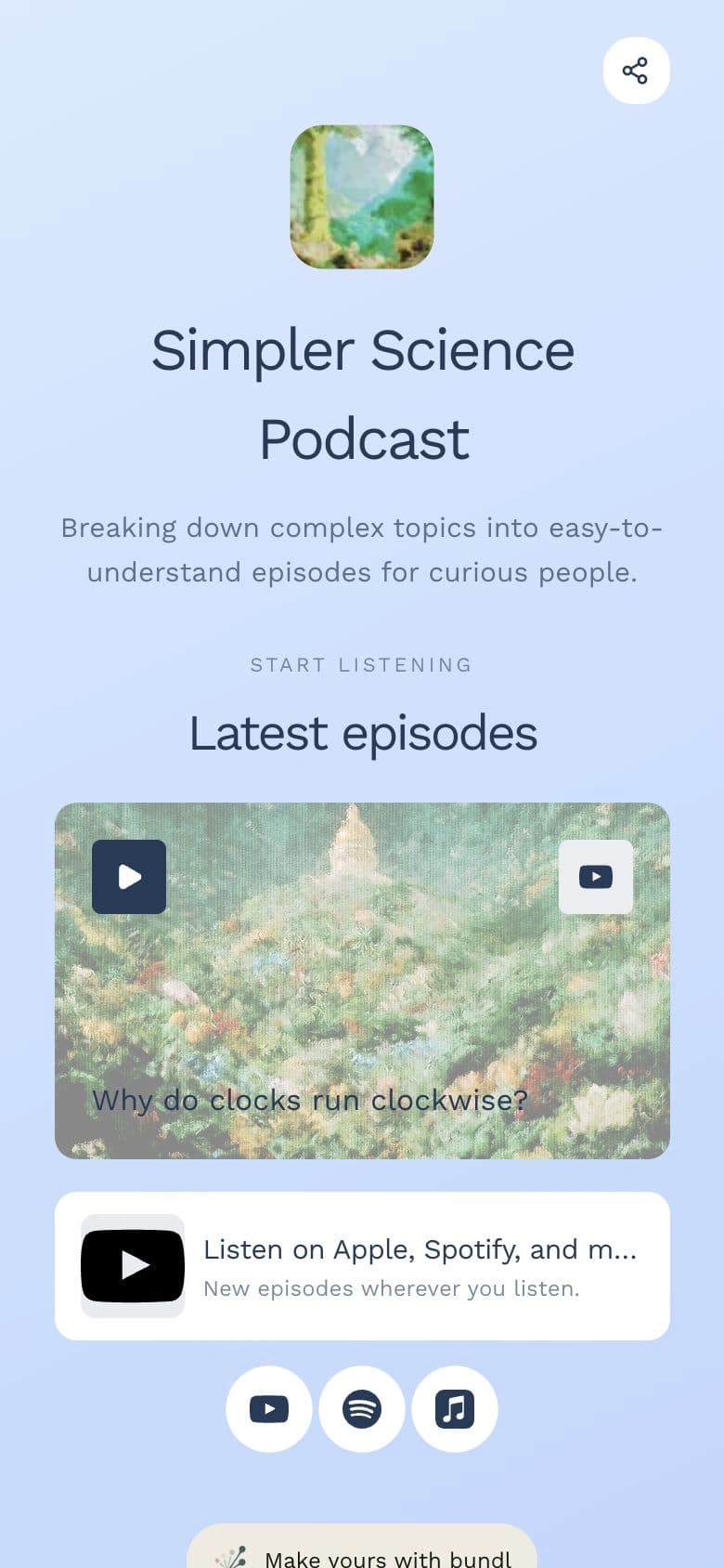 Simpler Science Podcast template preview