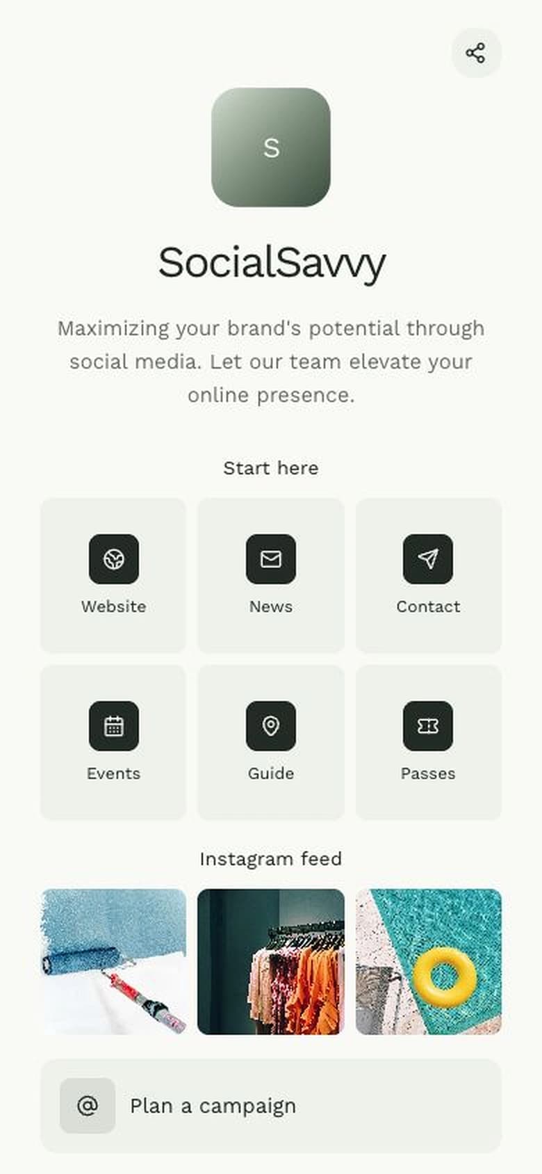 SocialSavvy template preview