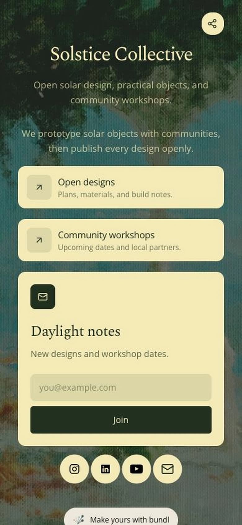 Solstice Collective template preview